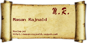 Masan Rajnald névjegykártya